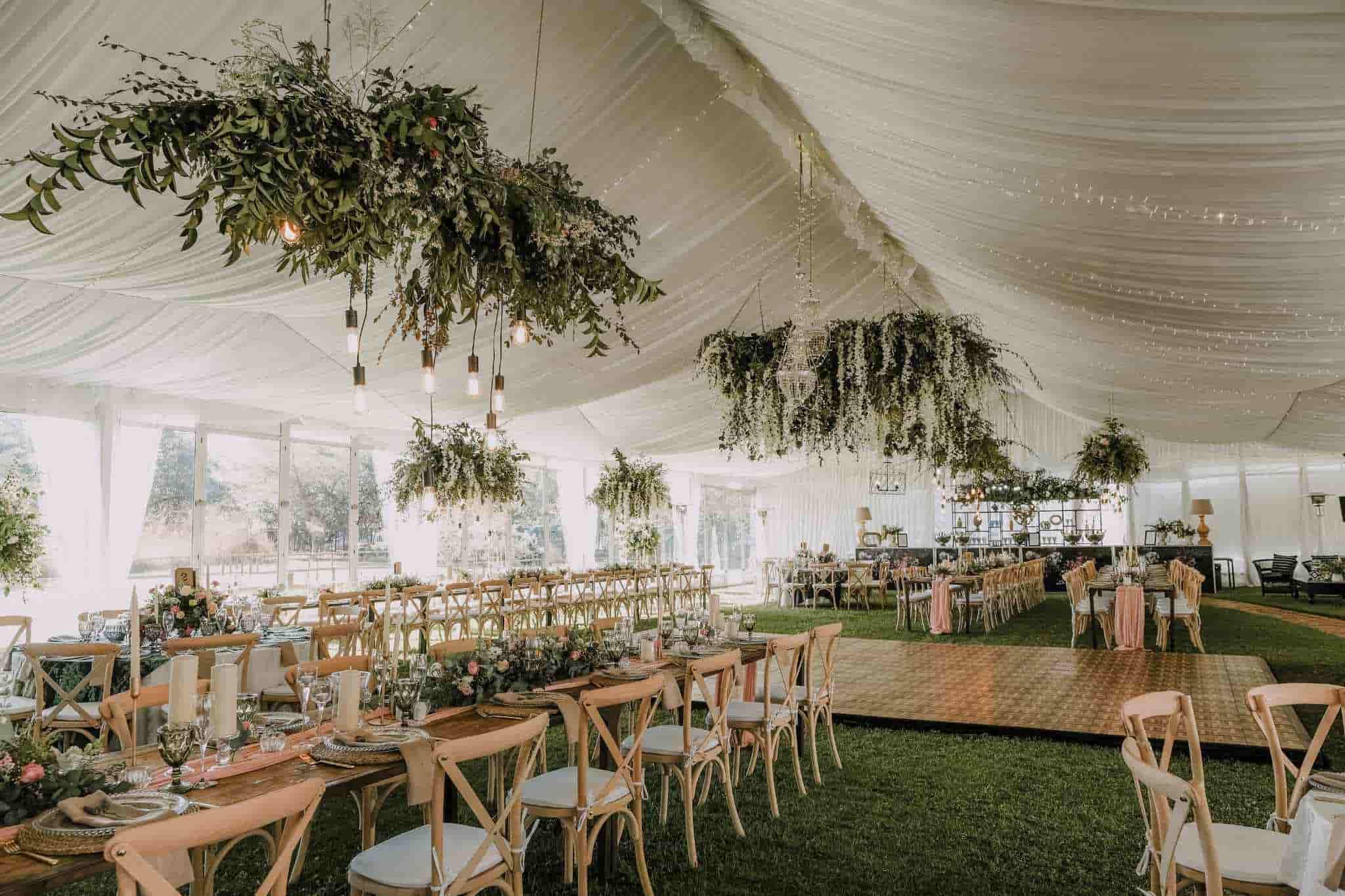 Wedding tent reception