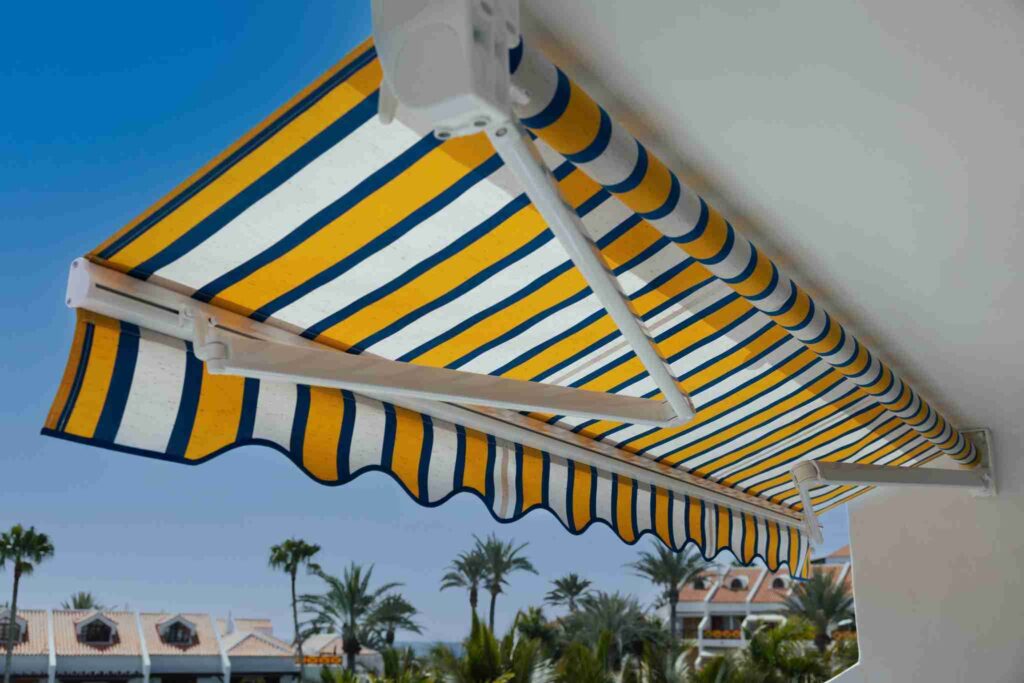 yellow, blue and white retractable Awnings?