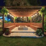 Shade pergola in night